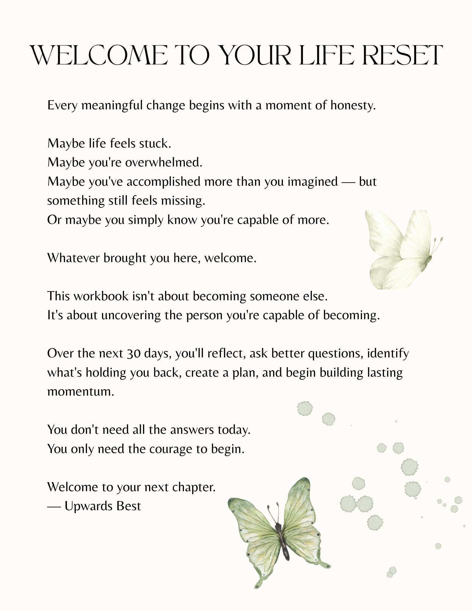 Upwards Best LIFE RESET Workbook: A 30-Day Guided Journey to Reflect, Reset, and Move Forward with Intention - Image 2